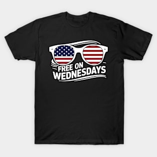 Free on Wednesdays Sunglass American Flag T-Shirt